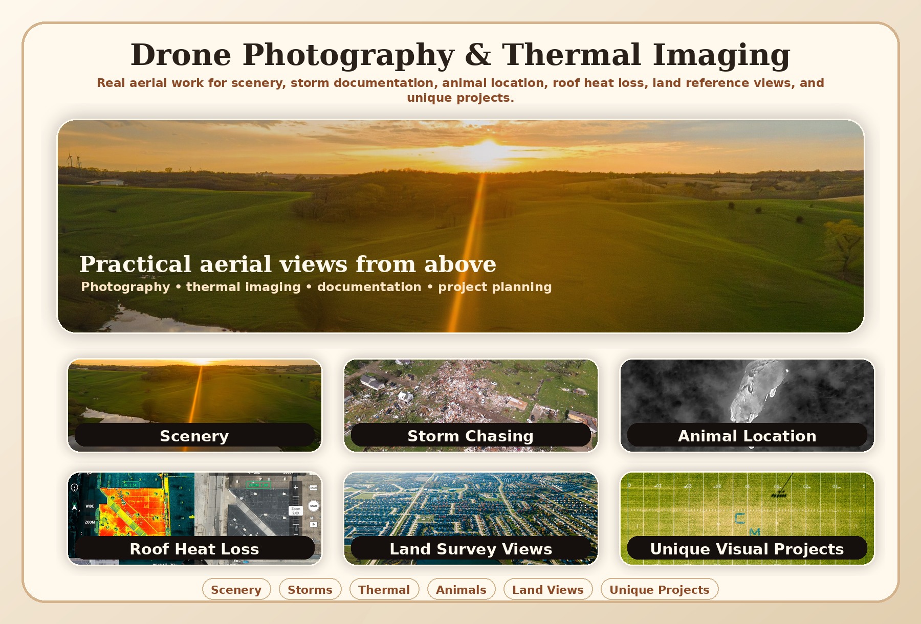 Photorealistic drone photography collage